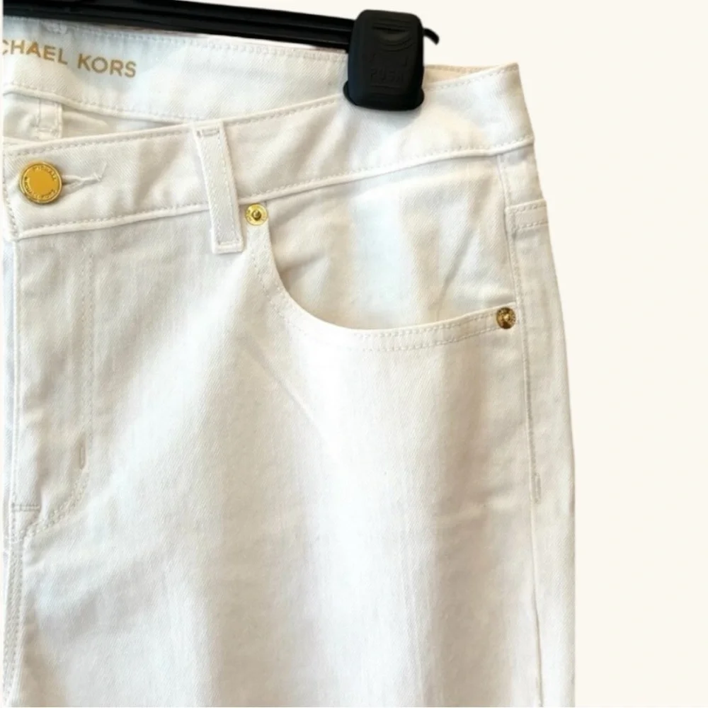 🤍 Michael Kors: White Cropped Jeans | Size 12 | Cotton Spandex